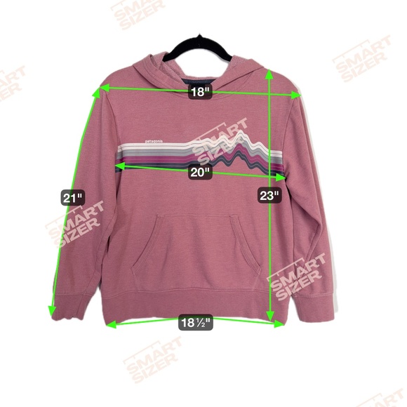 Patagonia Kids Lightweight Hoody Sweatshirt Ridge Rise Light Star Pretty Pink XL - Picture 2 of 15